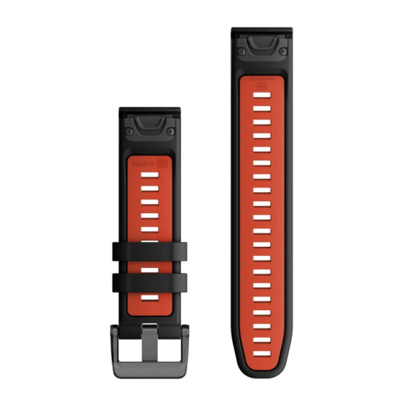 GARMIN - CINTURINO QUICKFIT MM.22  BLACK/FLAME RED 13280-06 - immagine 2